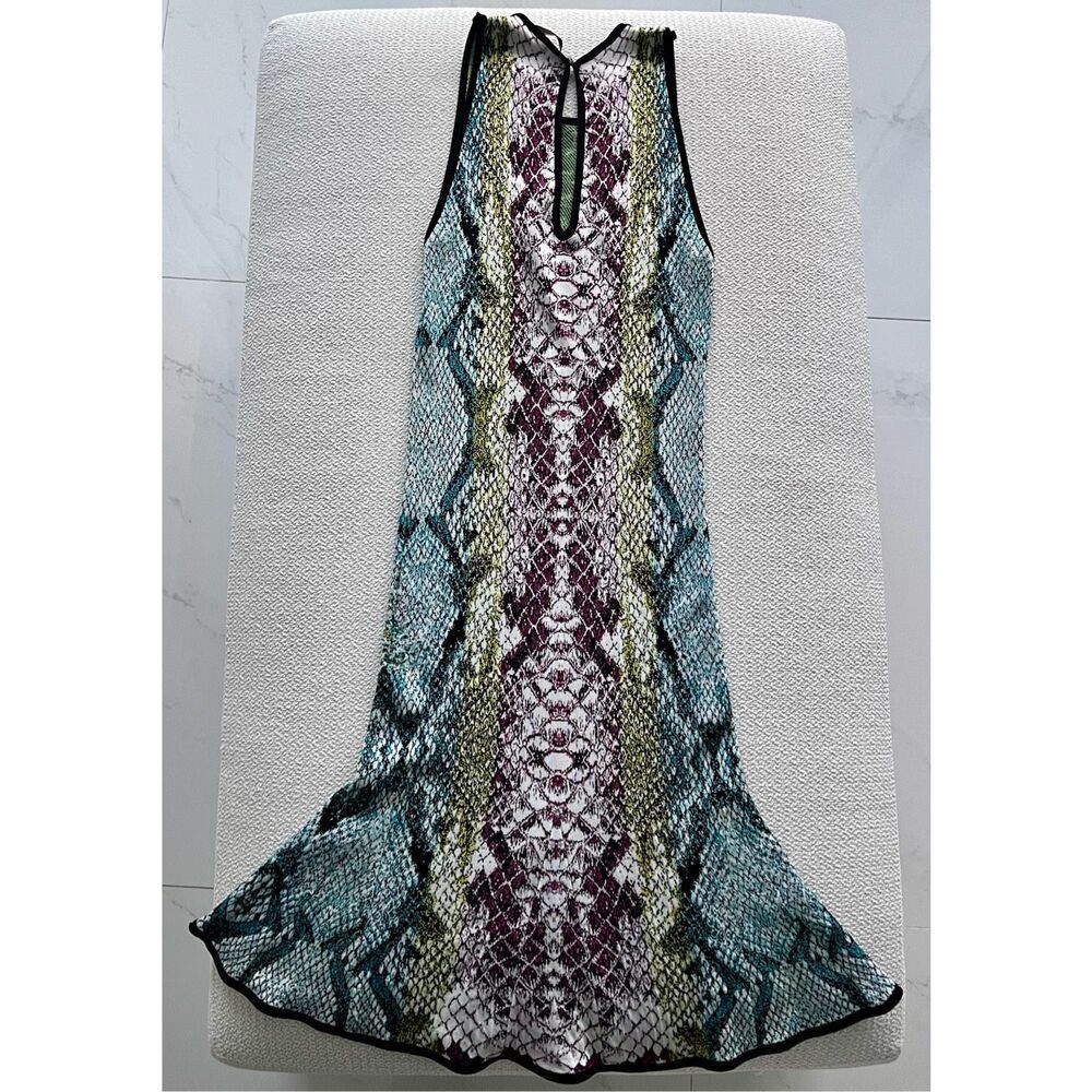Roberto Cavalli Python Multicolor Knit Fabric Dre… - image 4
